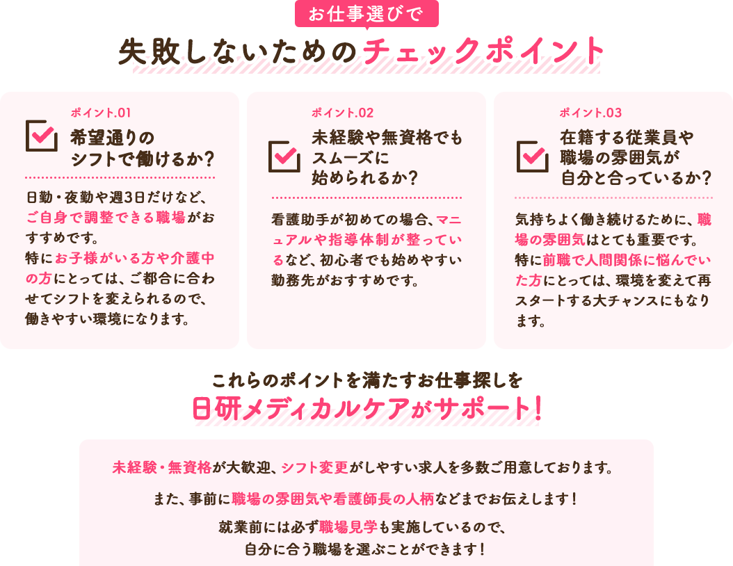 お仕事選びで失敗しないためのチェックポイント